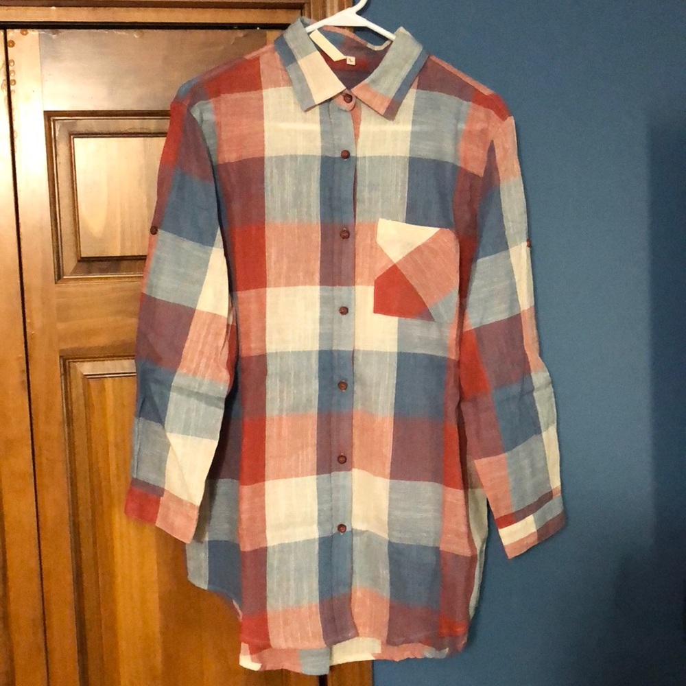 NWOT plaid button up